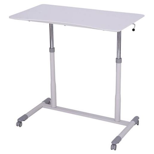 Picture of Height Adjustable Computer Desk Sit to Stand Rolling Table - Color: White