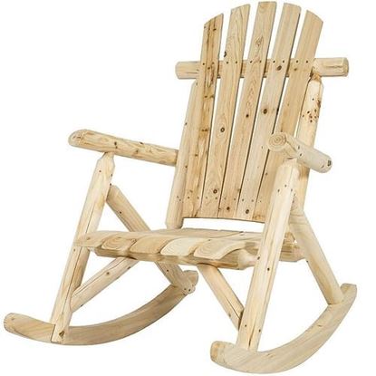 Picture of Outdoor Wooden Log Rocking Chair - Adirondack Style