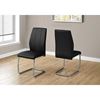 Picture of Two 77.5" Black Leather Look Chrome Metal and Foam Dining Chairs