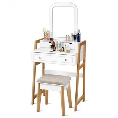 Изображение Makeup Vanity Table Dressing table and Cushioned Stool Set