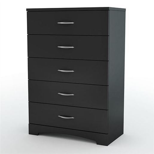 Picture of Modern 5-Drawer Chest in Black Finish