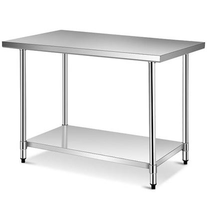 Picture of 30 x 48 Inch Stainless Steel Food Preparation Kitchen Table - Color: Silver