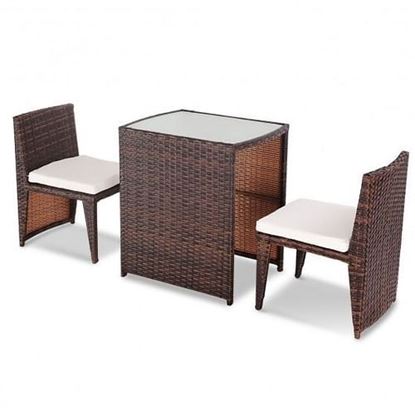Picture of 3 pcs Cushioned Outdoor Wicker Patio Set