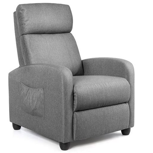 Picture of Recliner Sofa Wingback Chair with Massage Function-Gray - Color: Gray