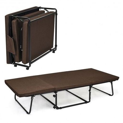 Picture of Folding Guest Sleeper Bed w/6 Position Adjustment-Brown - Color: Brown