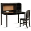 Picture of Kids Desk and Chair Set Study Writing Desk with Hutch and Bookshelves-Brown - Color: Brown