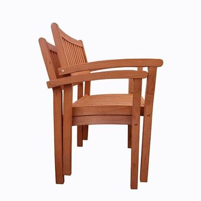 Picture of Set of Two Brown Stacking Armchairs