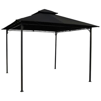 Picture of 10-Ft x 10-Ft Outdoor Gazebo with Black Weather Resistant Fabric Canopy