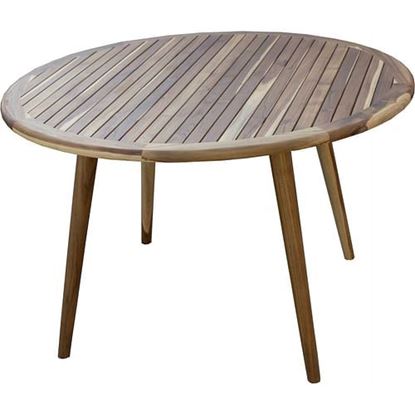 Picture of 37" Round Compact Teak Dining Table in Natural Finish