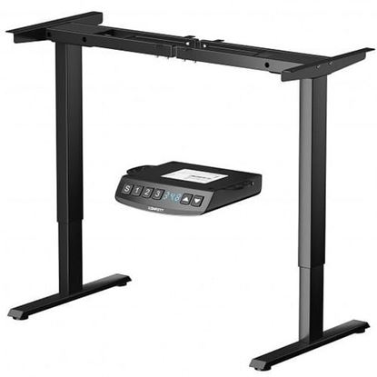 Picture of Electric Adjustable Standing up Desk Frame Dual Motor with Controller-Black - Color: Black