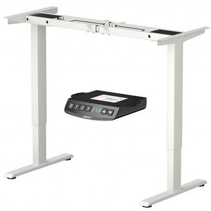 Foto de Electric Adjustable Standing up Desk Frame Dual Motor with Controller-White - Color: White