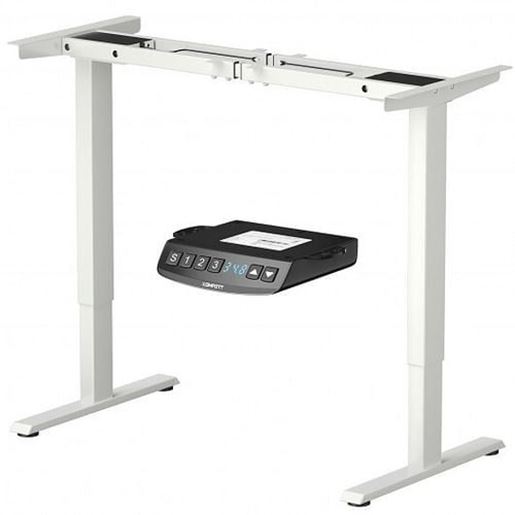 Foto de Electric Adjustable Standing up Desk Frame Dual Motor with Controller-White - Color: White
