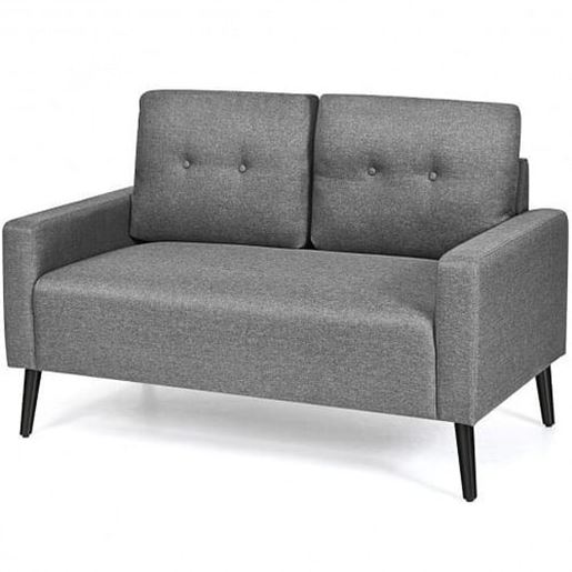 Picture of 55 Inch Modern Loveseat Sofa with Cloth Cushion-Gray - Color: Gray