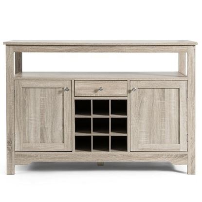 Foto de Buffet Server Sideboard Wine Cabinet Console-Gray - Color: Gray