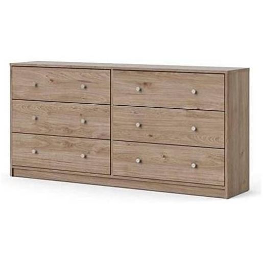 Picture of Farmhouse Contemporary 6 Drawer Double Dresser in Oak