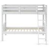 图片 Twin Over Twin Bunk Bed Convertible 2 Individual Beds Wooden -White - Color: White