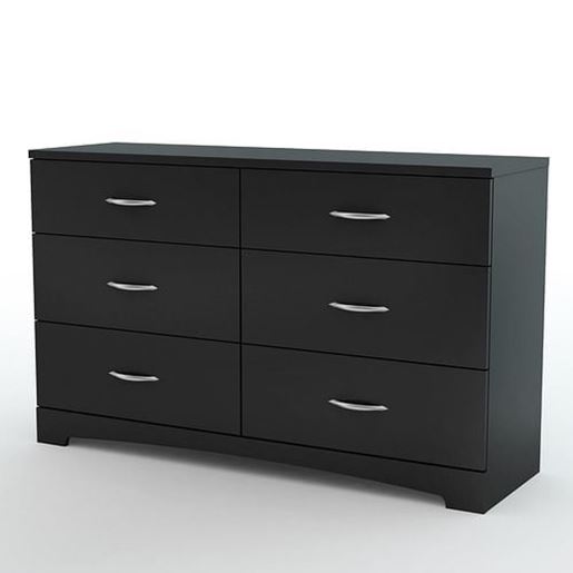 Picture of 6-Drawer Dresser for Contemporary Bedroom in Black Finish