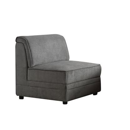 Foto de 30" X 34" X 33" Gray Velvet Reversible Armless Chair