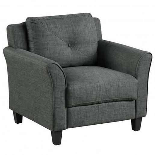 Picture of Upholstered Fabric Single Sofa Chair with Tufted Backrest