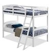 Picture of Hardwood Twin Bunk Beds with Individual Kid Bed Ladder-White - Color: White