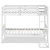 Picture of Wooden Bunk Beds Convertable 2 Individual Beds-White - Color: White