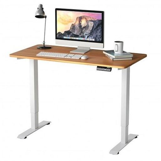 Picture of Electric Height Adjustable Standing Desk with Memory Controller-Coffee - Color: Coffee