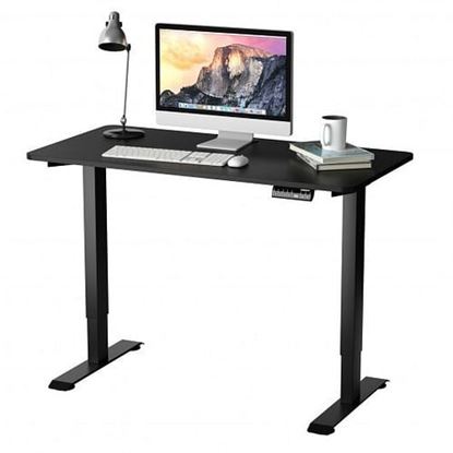 Picture of Electric Height Adjustable Standing Desk with Memory Controller-Black - Color: Black