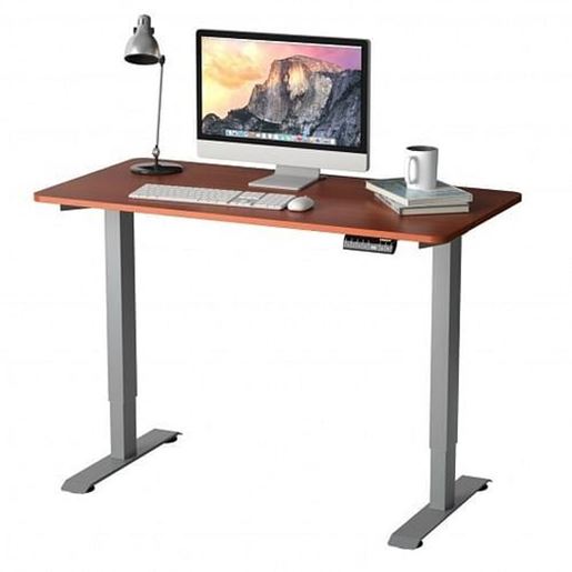 Foto de Electric Height Adjustable Standing Desk with Memory Controller-Brown - Color: Brown