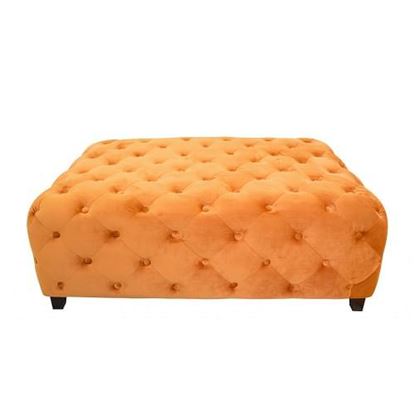 Picture of Velvety Orange Modern Square Coffee Table