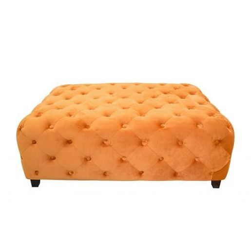 Picture of Velvety Orange Modern Square Coffee Table