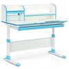 Picture of Adjustable Height Study Desk with Drawer and Tilted Desktop for School and Home-Blue - Color: Blue