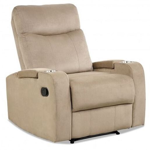 Picture of Recliner Chair Single Sofa Lounger with Arm Storage and Cup Holder for Living Room-Brown - Color: Brown