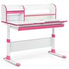 Изображение Adjustable Height Study Desk with Drawer and Tilted Desktop for School and Home-Pink - Color: Pink