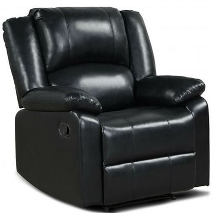 Foto de Recliner Chair Lounger Single Sofa for Home Theater Seating with Footrest Armrest-Black - Color: Black