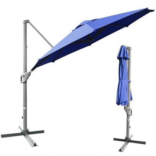 POWERED BY BUSINESS.11ft Patio Offset Umbrella with 360?° Rotation and