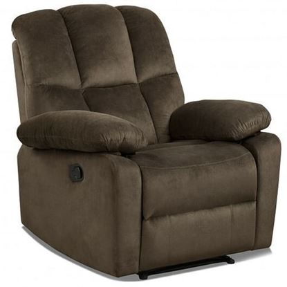 Picture of Recliner Chair Single Sofa Lounger Home Theater Seating with Footrest-Brown - Color: Brown