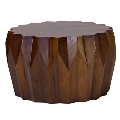 Picture of Mango Round Modern Scallop Solid Wood Coffee Table