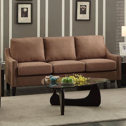 Picture of 68" X 31" X 36" Brown Linen Sofa