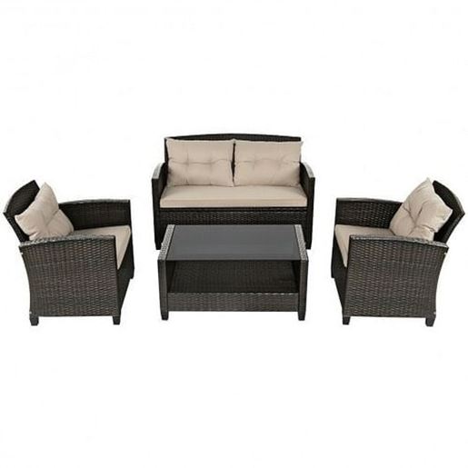 Picture of 4 Pieces Outdoor Rattan Furniture Set