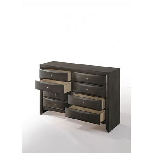 Picture of 59" X 17" X 41" Gray Oak Rubber Wood Dresser