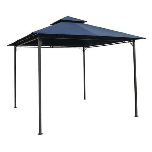 Image sur 10Ft x 10Ft Outdoor Garden Gazebo with Iron Frame and Navy Blue Canopy