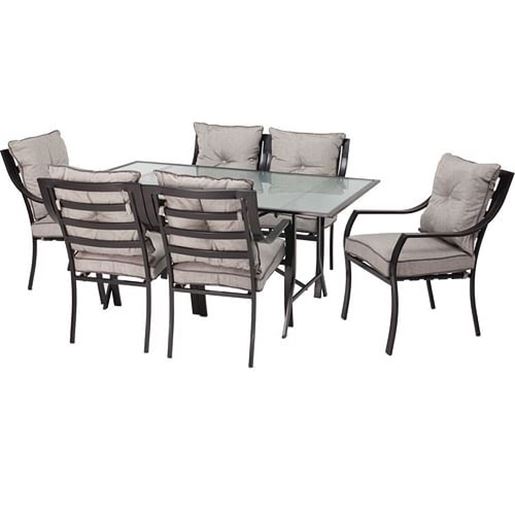 Picture of 7-Piece Outdoor Patio Furniture Metal Dining Set with Cushions