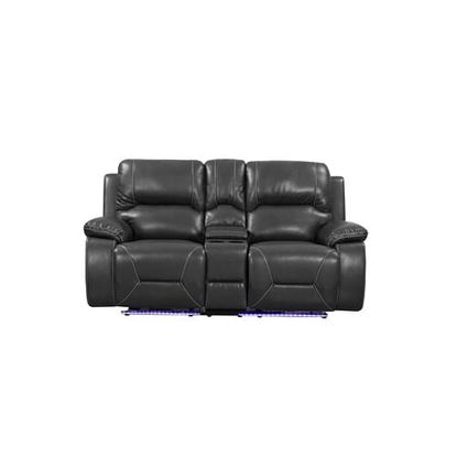 Picture of 77" X 40" X 40" Gray  Power Reclining Console Loveseat