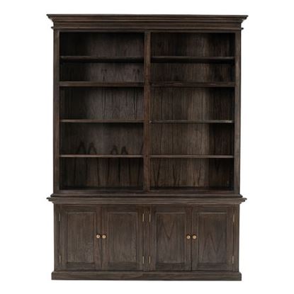 Picture of Black Wash Double Bookshelf Hutch