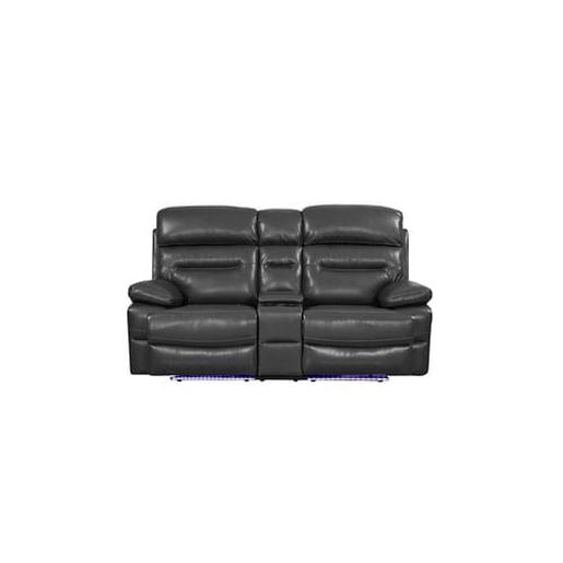 Picture of 78" X 40" X 41" Gray  Power Reclining Console Loveseat