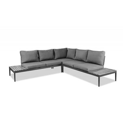 Picture of Gray on Gray Cushioned Sectional and Coffee Table Set