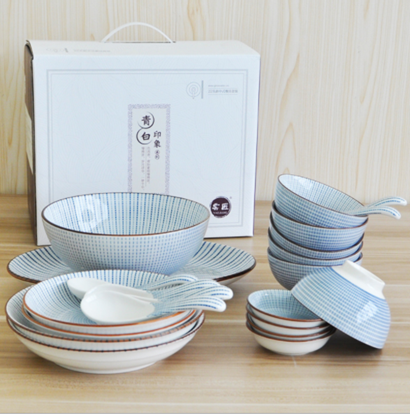图片 22 head tableware set, thousand section grass gift box, holiday gift bowl, dish spoon dish, Japanese style combination ceramics