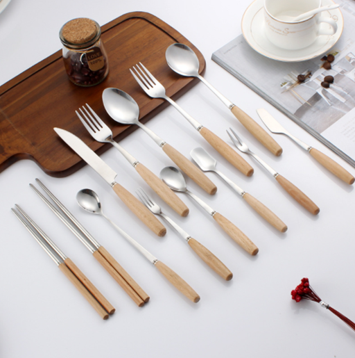 Picture of Style: Adult chopsticks - Stainless steel western tableware set