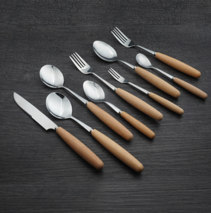 Picture of Style: A - Stainless steel cutlery with wooden handle