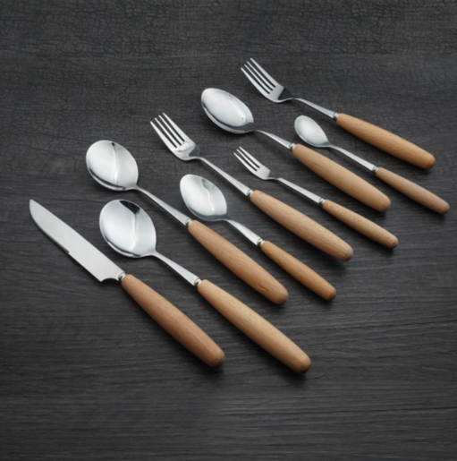 Picture of Style: A - Stainless steel cutlery with wooden handle